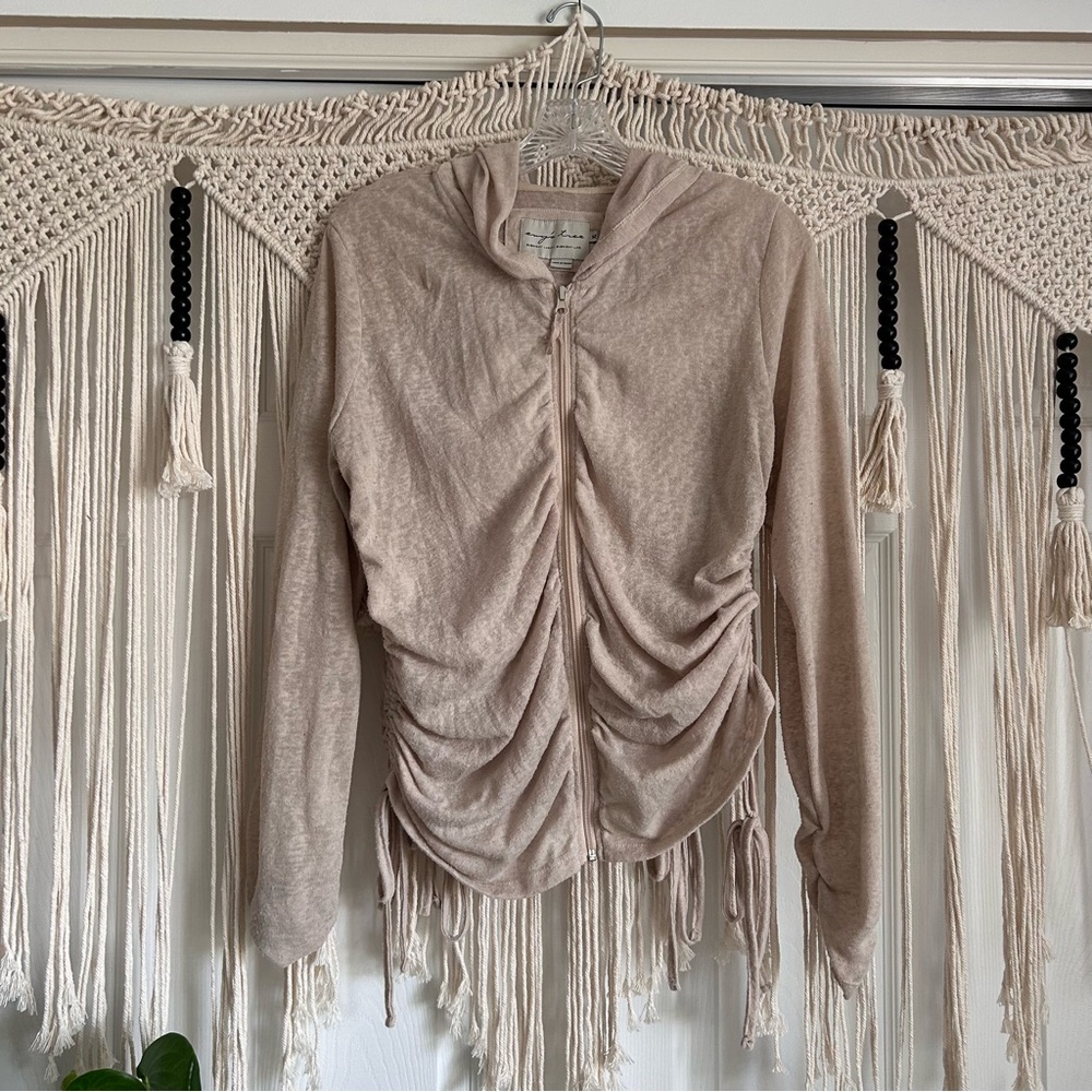 Evy's Tree Beige Zip-Up Hoodie